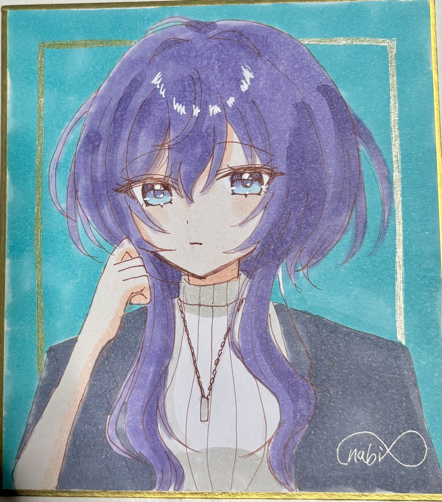 プロセカ　朝比奈まふゆ　手描き色紙　一点物