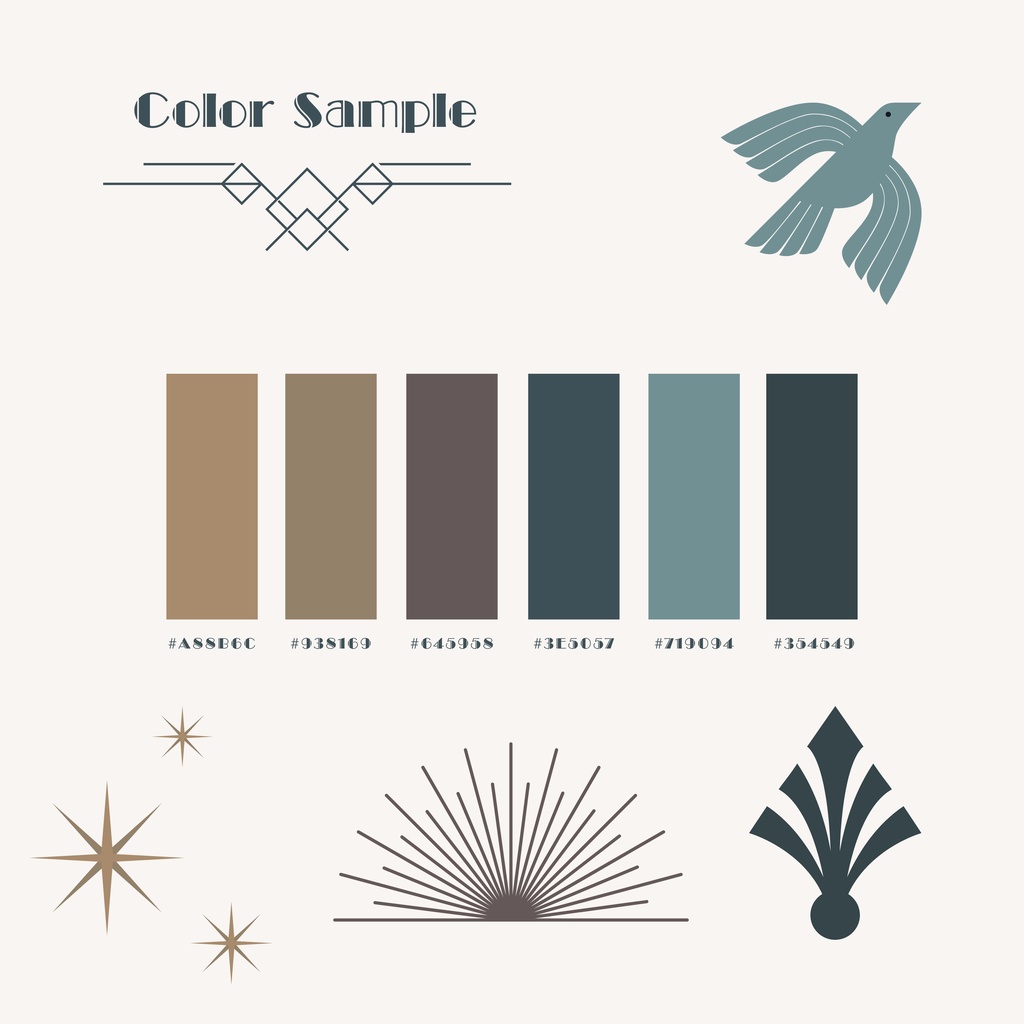 【商用OK】アールデコ調シームレスパターン 6種セット|ラグジュアリー背景素材(300dpi/JPG・PNG・PDF)