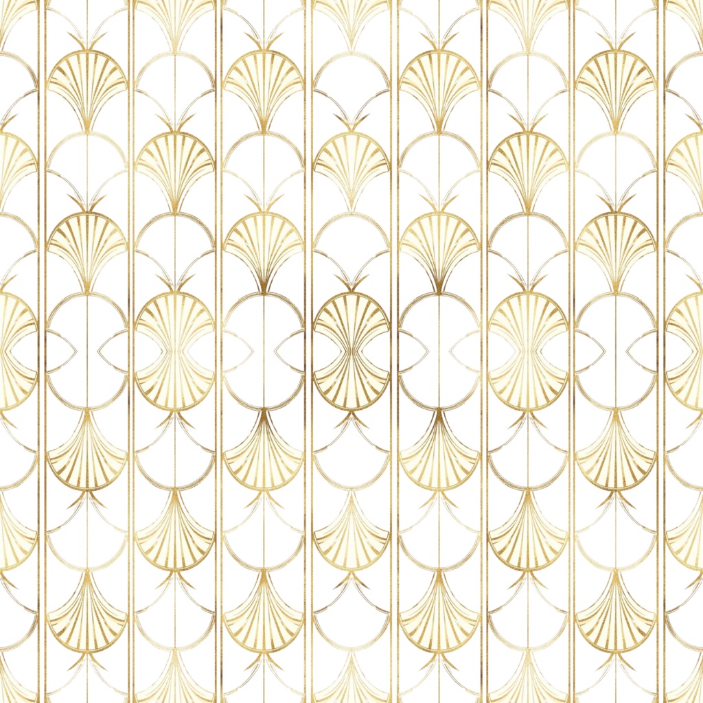 【無料お試し版】商用可アールデコ調シームレスパターン(背景透過PNG 1枚)