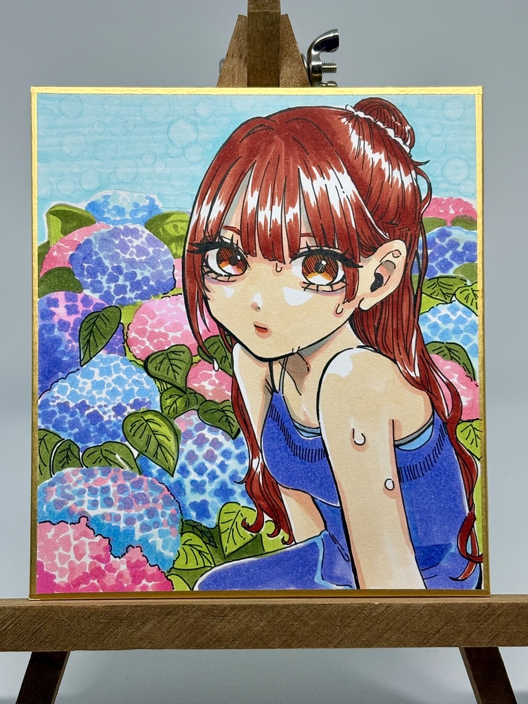 色紙原画【艶々と華々】