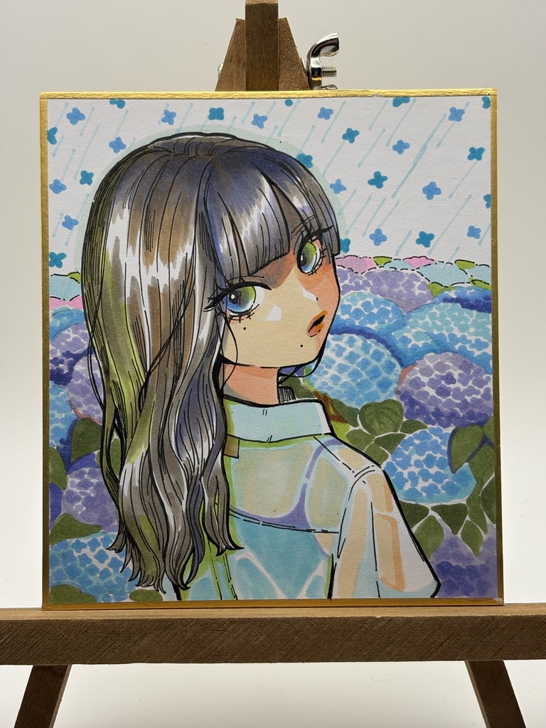 色紙原画【ブルーアンビエンス】