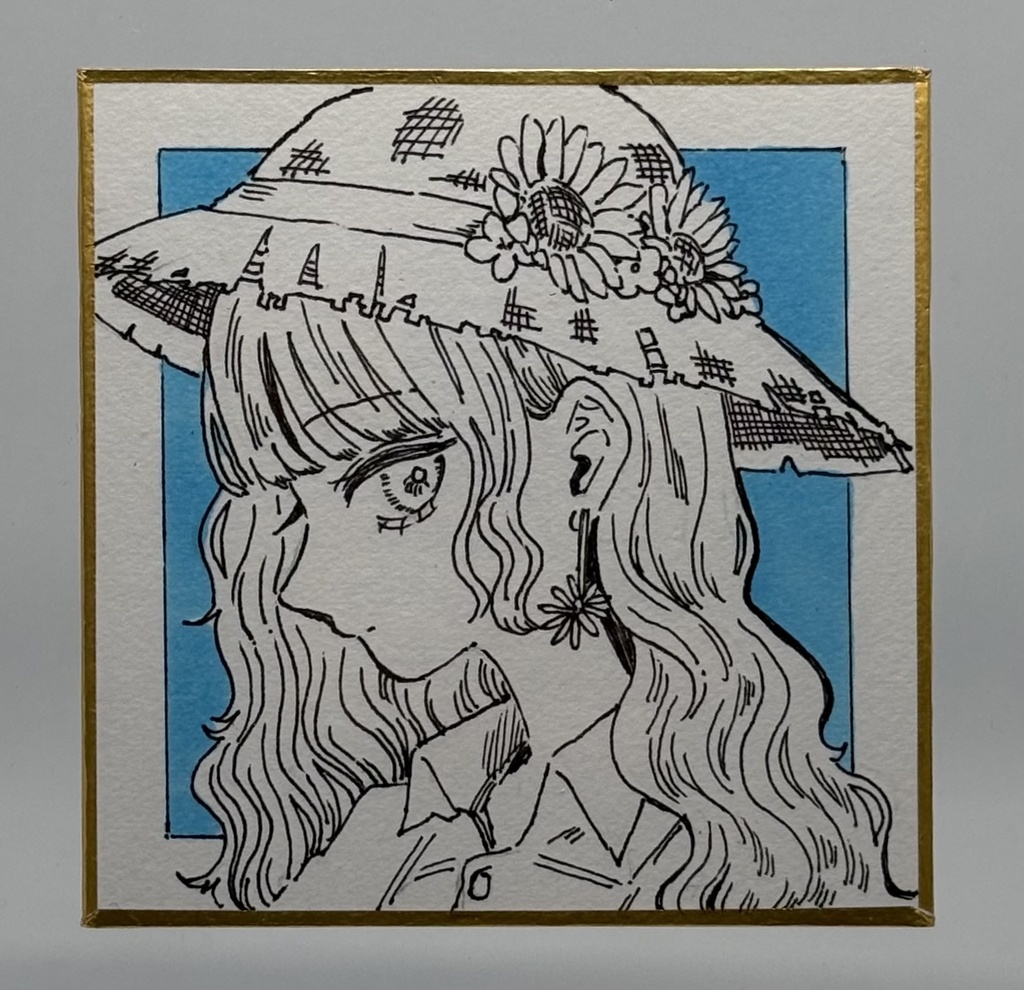 ミニ色紙原画【魅惑のひまわり】