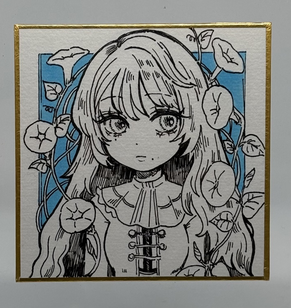 ミニ色紙原画【朝顔姫】