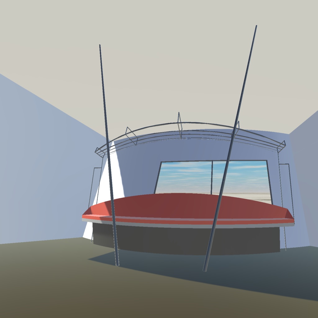 【3dモデル】魚眼パース的な電車座席