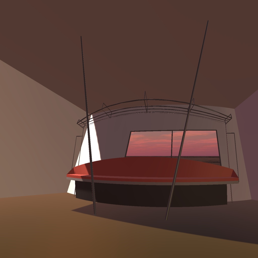 【3dモデル】魚眼パース的な電車座席