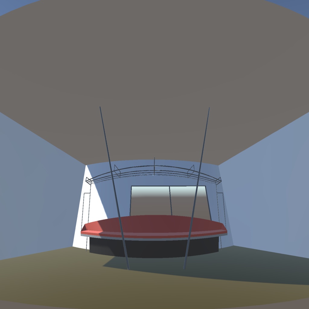 【3dモデル】魚眼パース的な電車座席