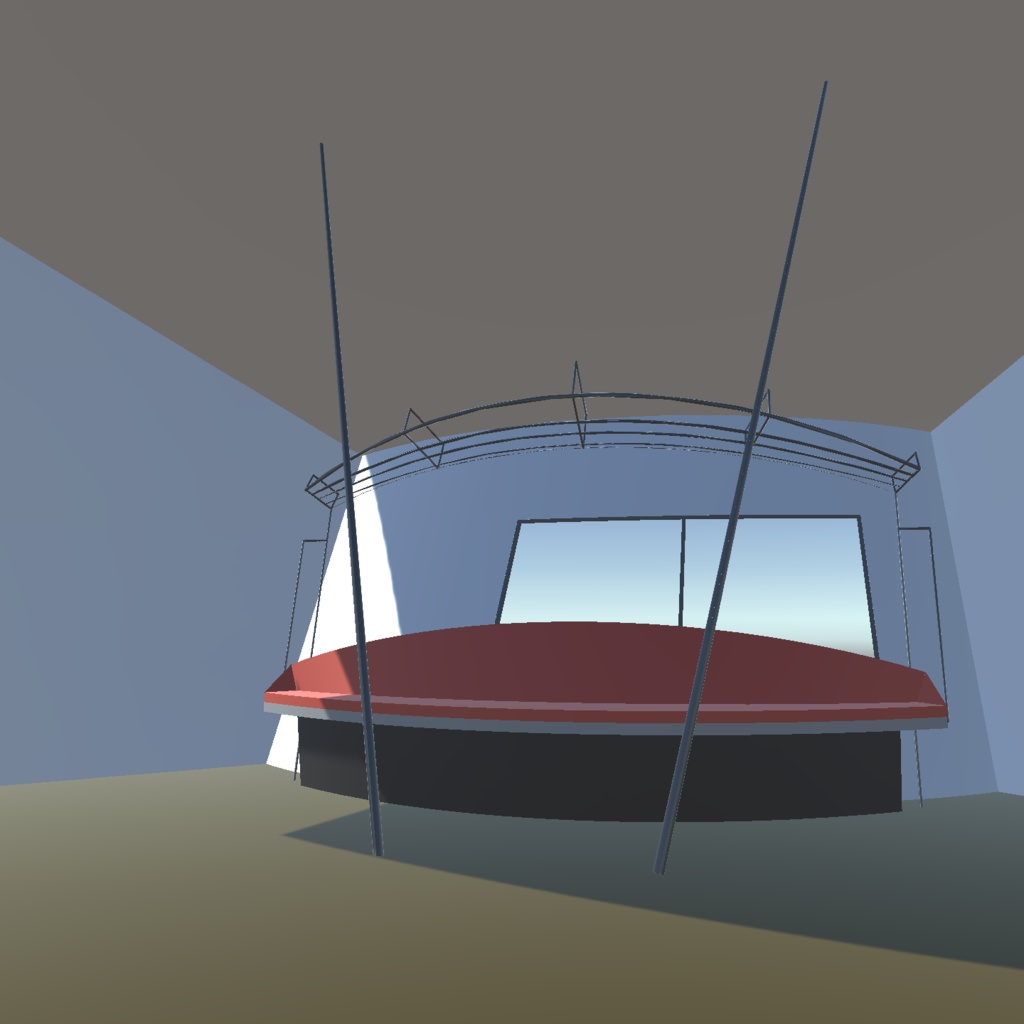 【3dモデル】魚眼パース的な電車座席