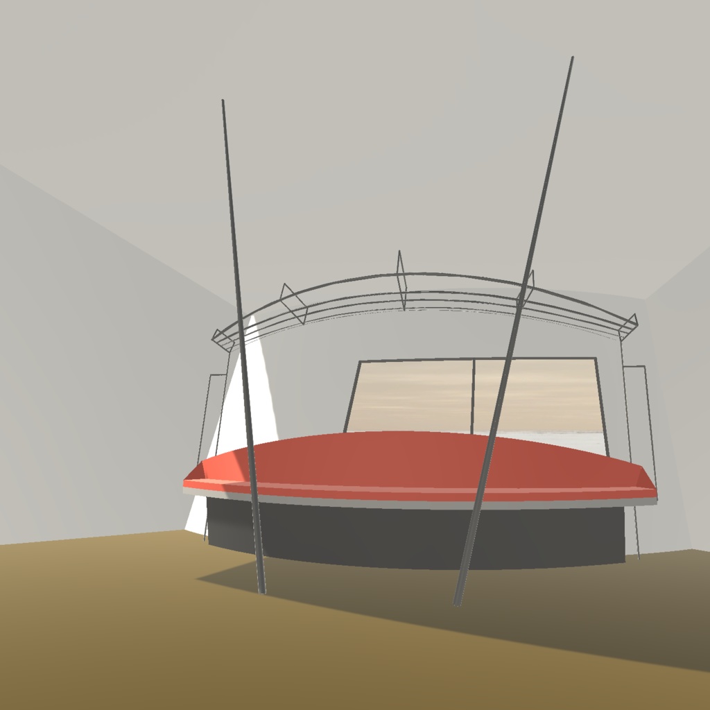 【3dモデル】魚眼パース的な電車座席