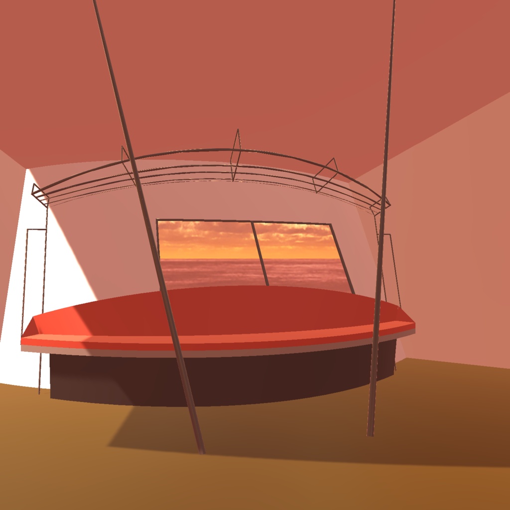 【3dモデル】魚眼パース的な電車座席