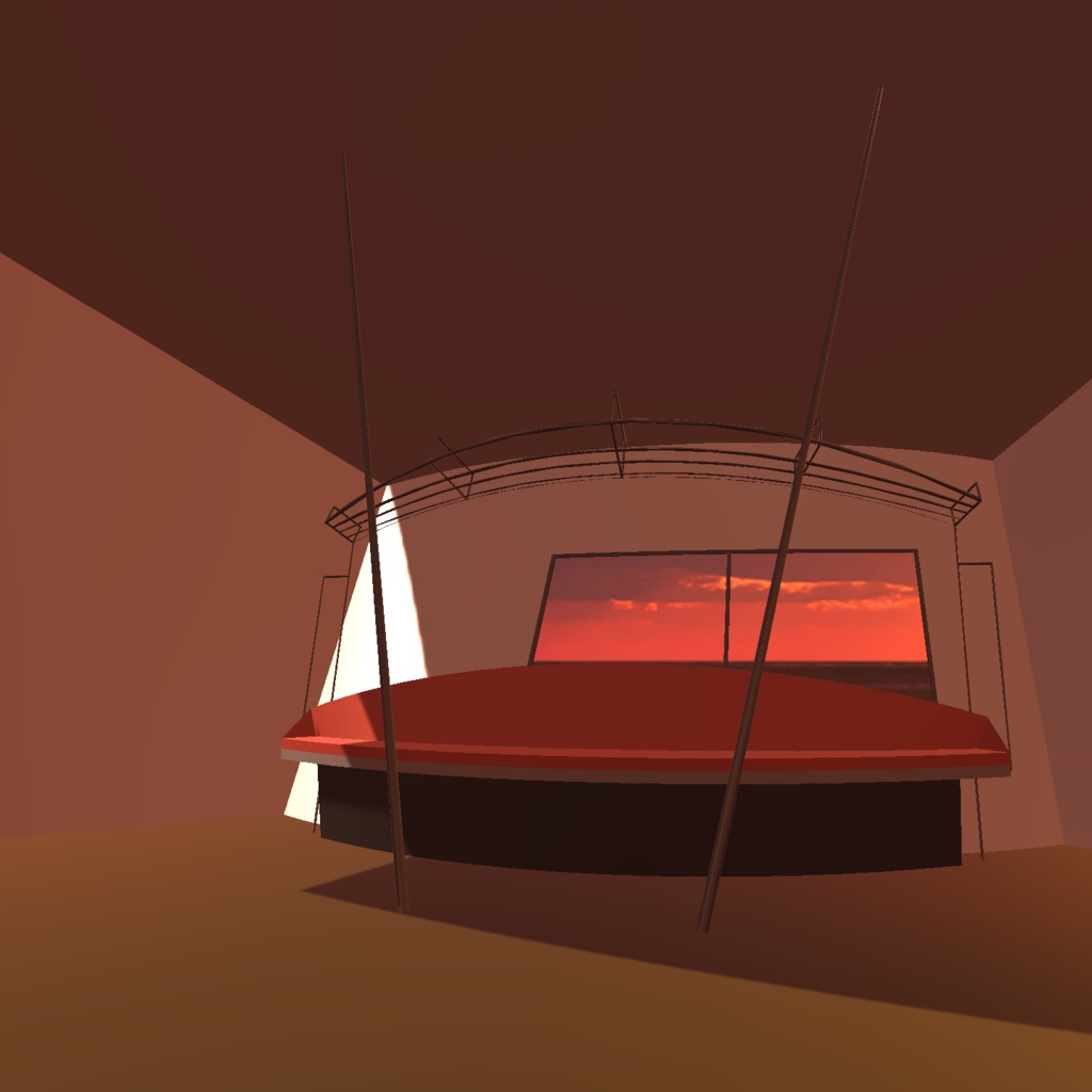 【3dモデル】魚眼パース的な電車座席