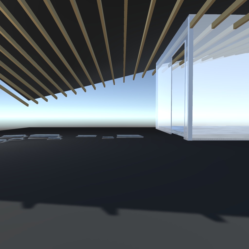 曲がり屋根の小屋