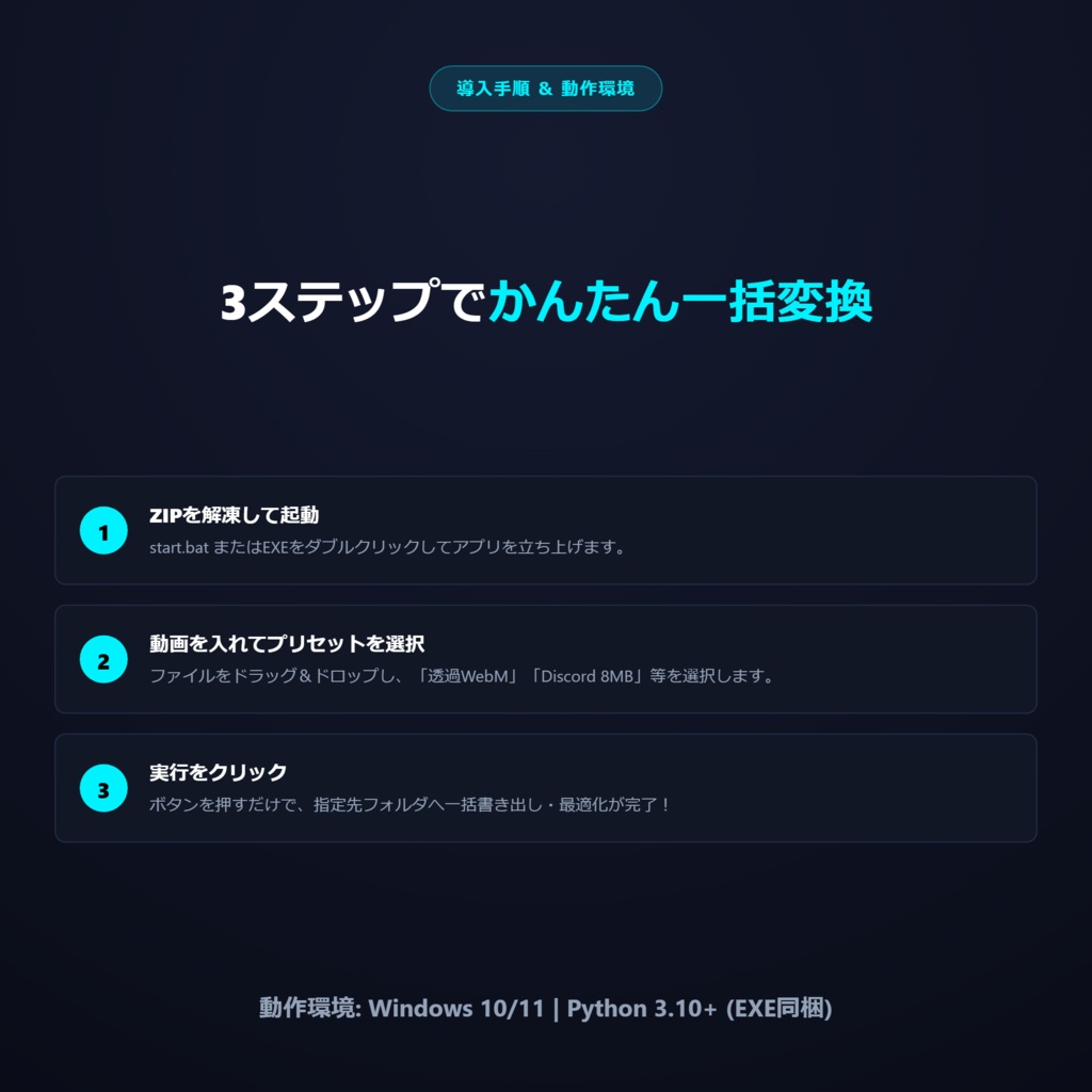 動画素材一括変換・最適化ツール Pro