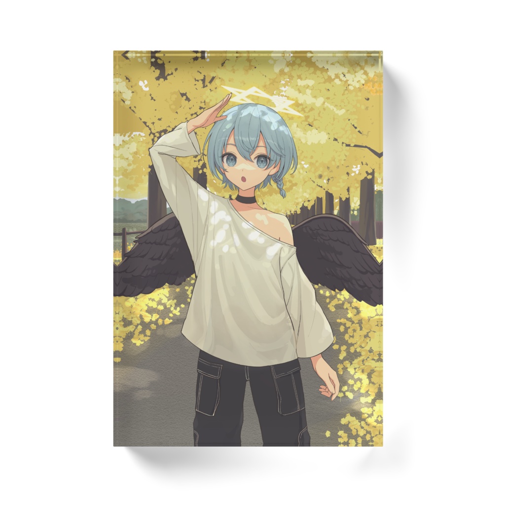 紅葉銀杏とひいろ アクリルブロック - 100x148mm