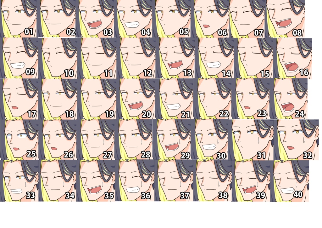 【無料】顔に傷のある男(上半身・顔差分71種類)