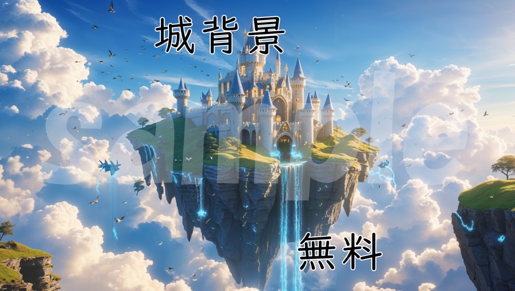 【無料素材】Ai制作　城　背景画像3枚