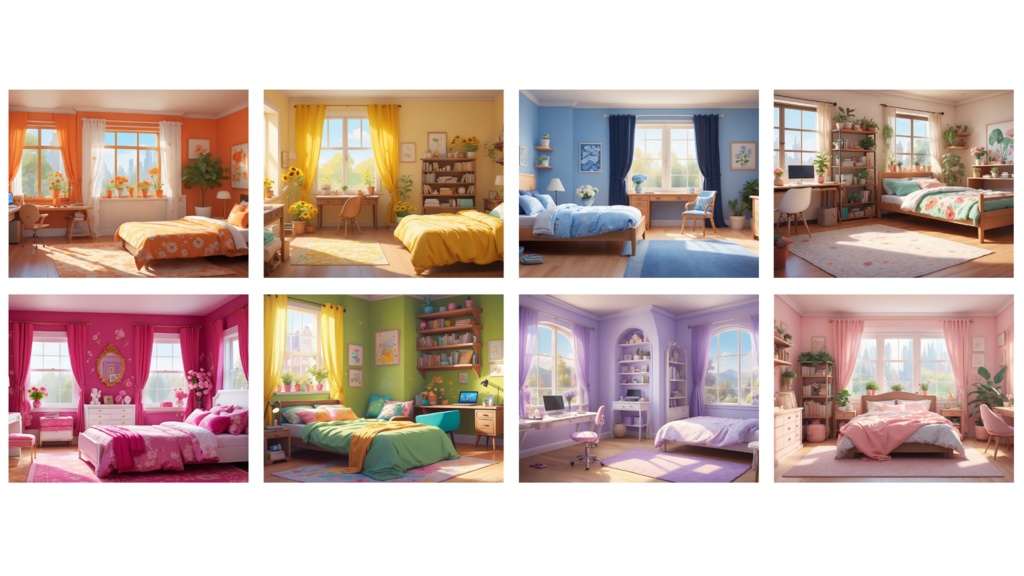 【女の子の部屋 お花×カラールーム】10枚セット