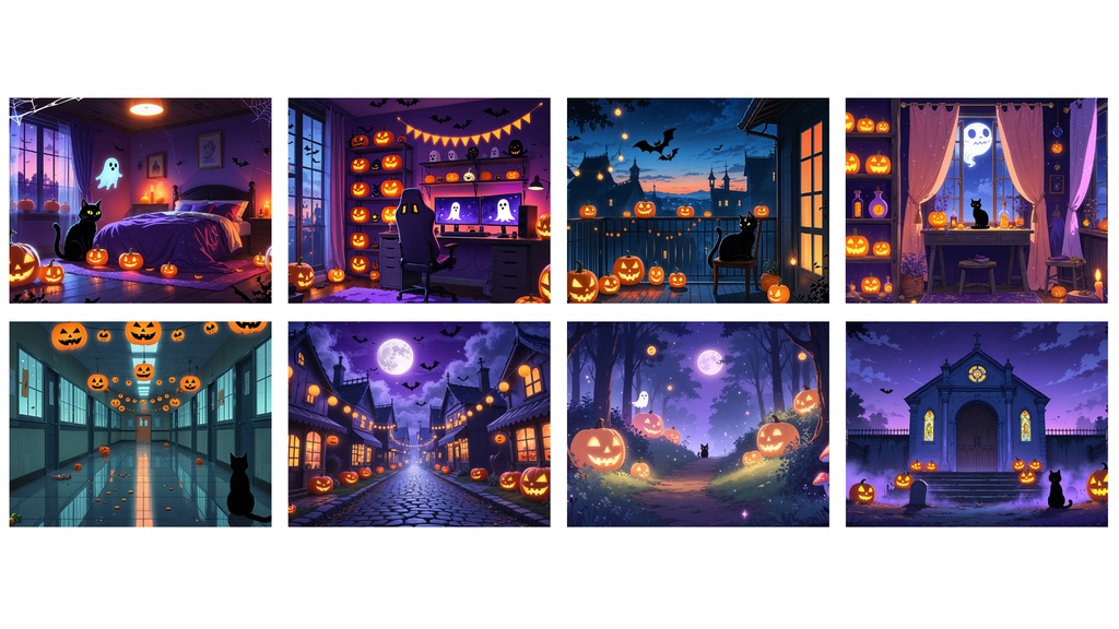 【ハロウィン02背景】10枚セット