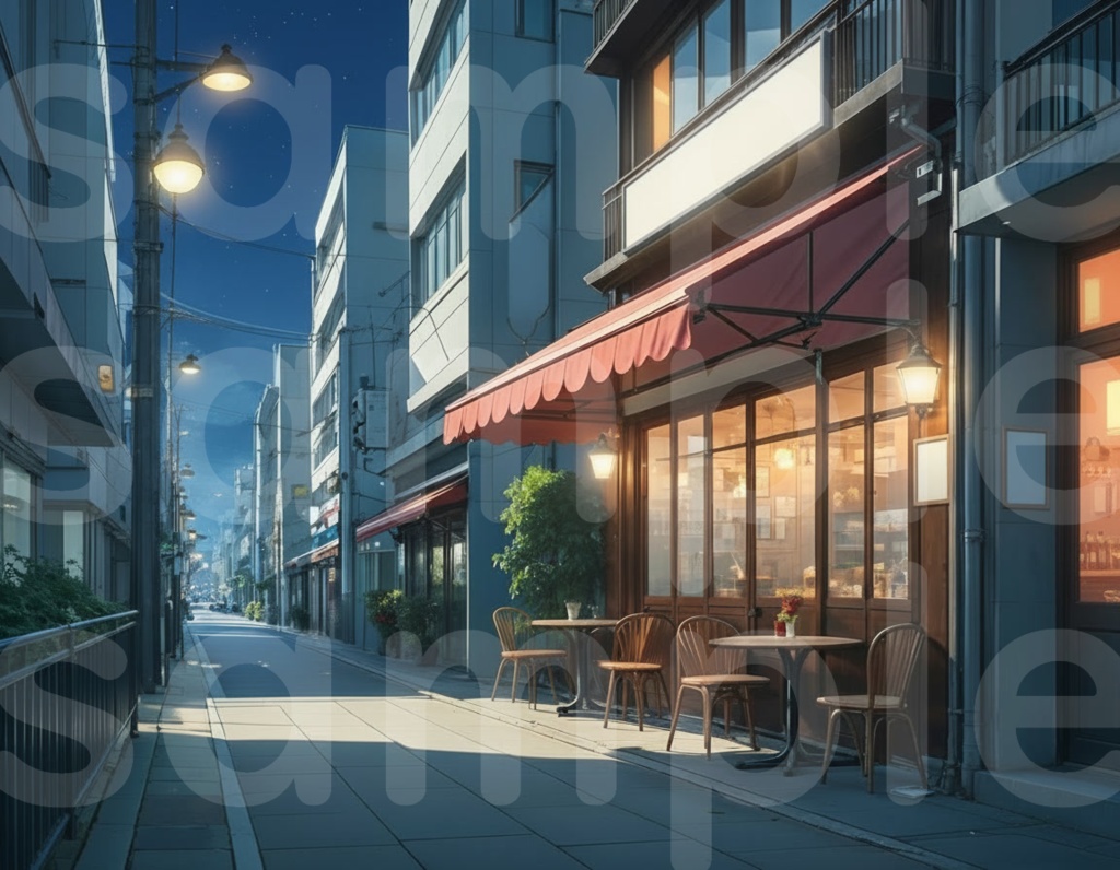 【ストリート(カフェ)・背景差分セット】差分6枚セット