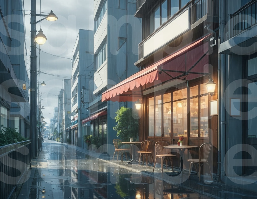 【ストリート(カフェ)・背景差分セット】差分6枚セット