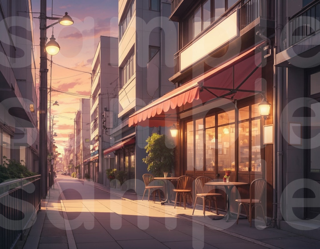 【ストリート(カフェ)・背景差分セット】差分6枚セット