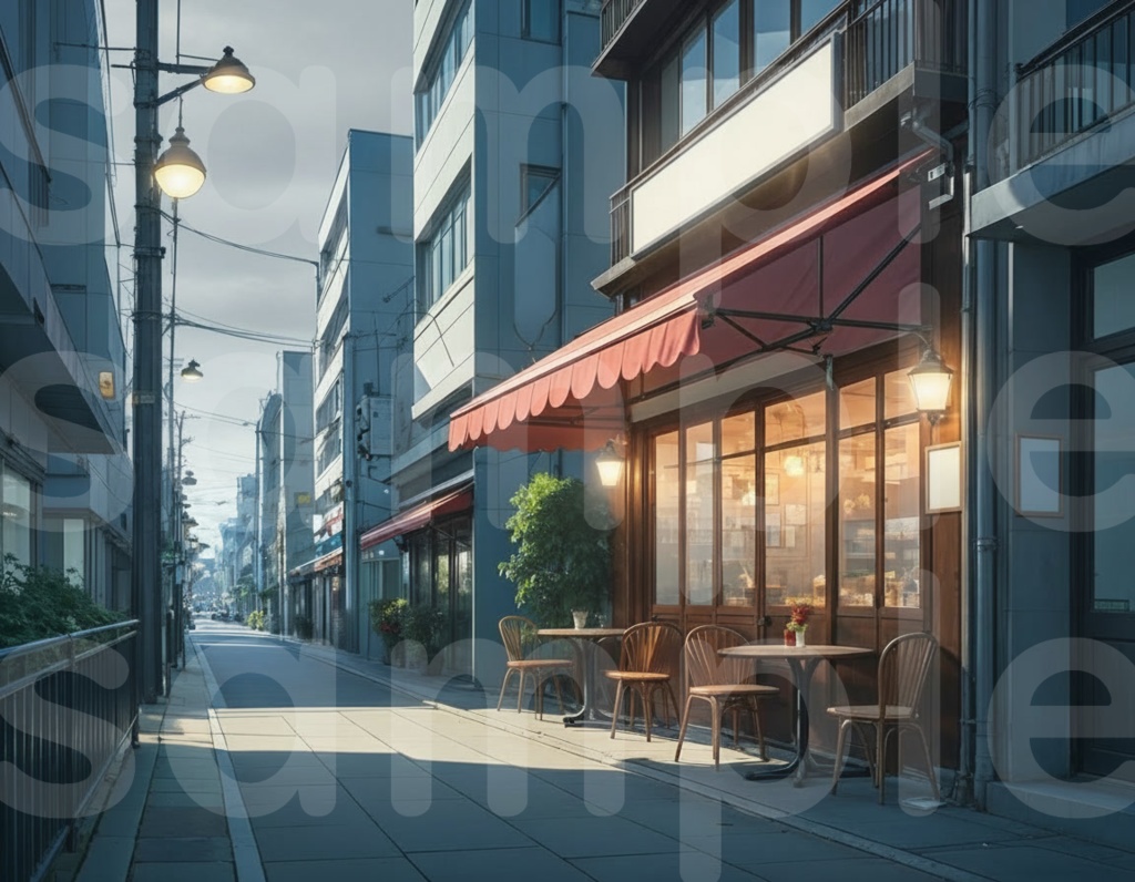 【ストリート(カフェ)・背景差分セット】差分6枚セット