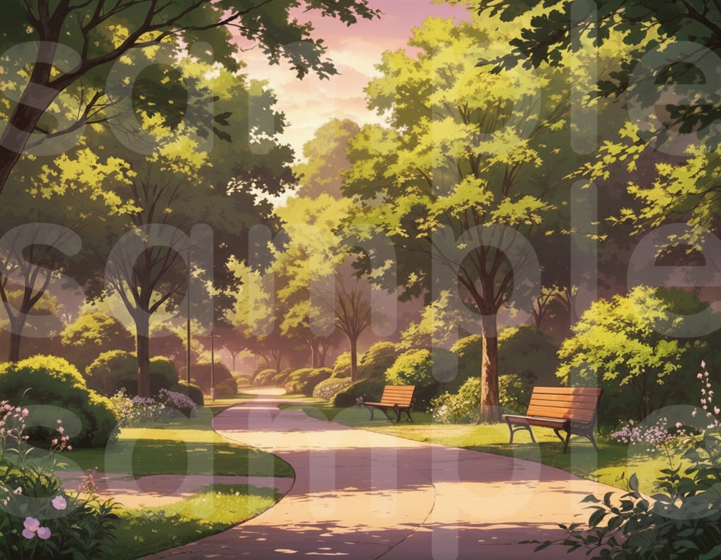 【ストリート(公園)・背景差分セット】差分6枚セット