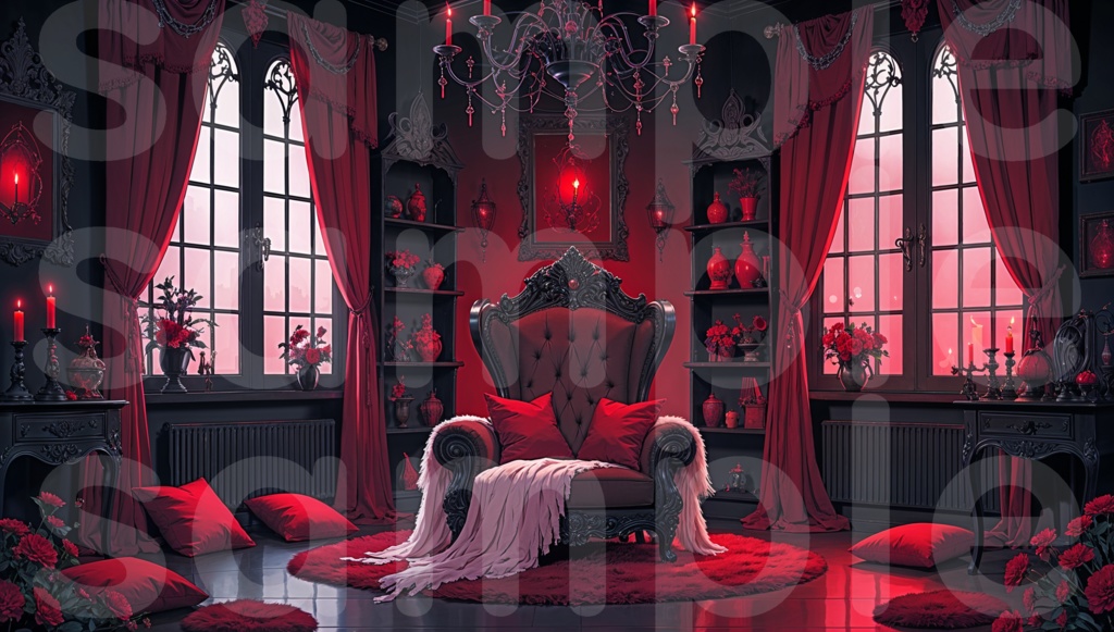 【ゴシックルーム02背景】30枚セット