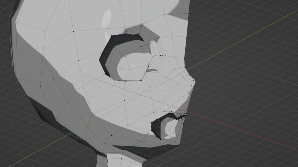 ローポリ美少女ヘッド