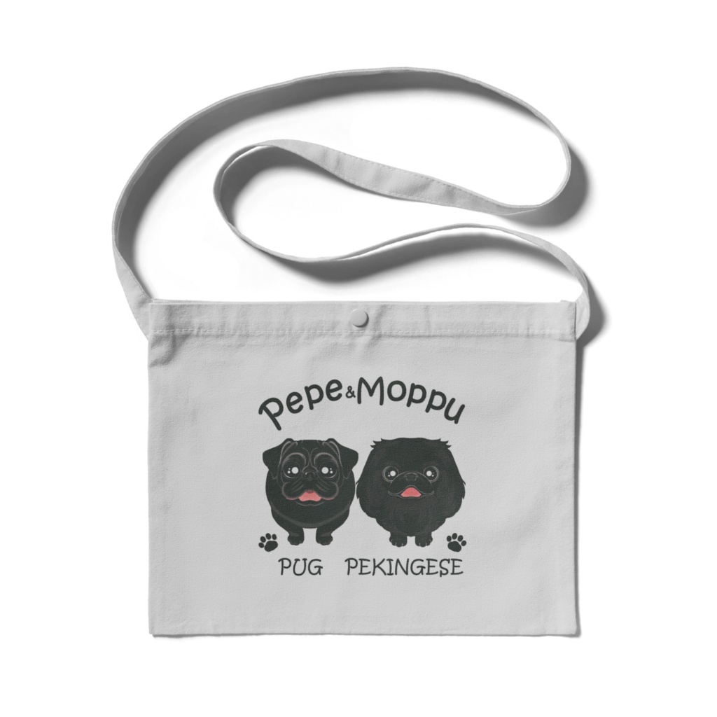 Pepeちゃん&Moppuちゃん(2) サコッシュ(グレー)