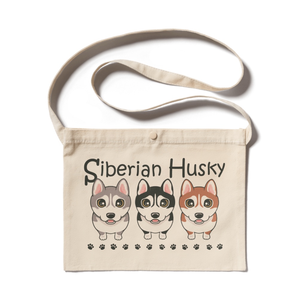 シベリアン・ハスキー（３カラー集合）　サコッシュ　ABCDOGS