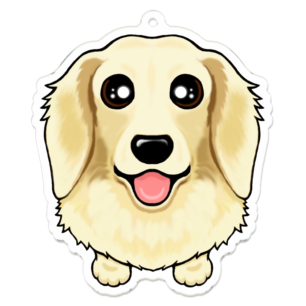 ダックスフンド(クリーム) アクリルキーホルダー【M】 ABCDOGS