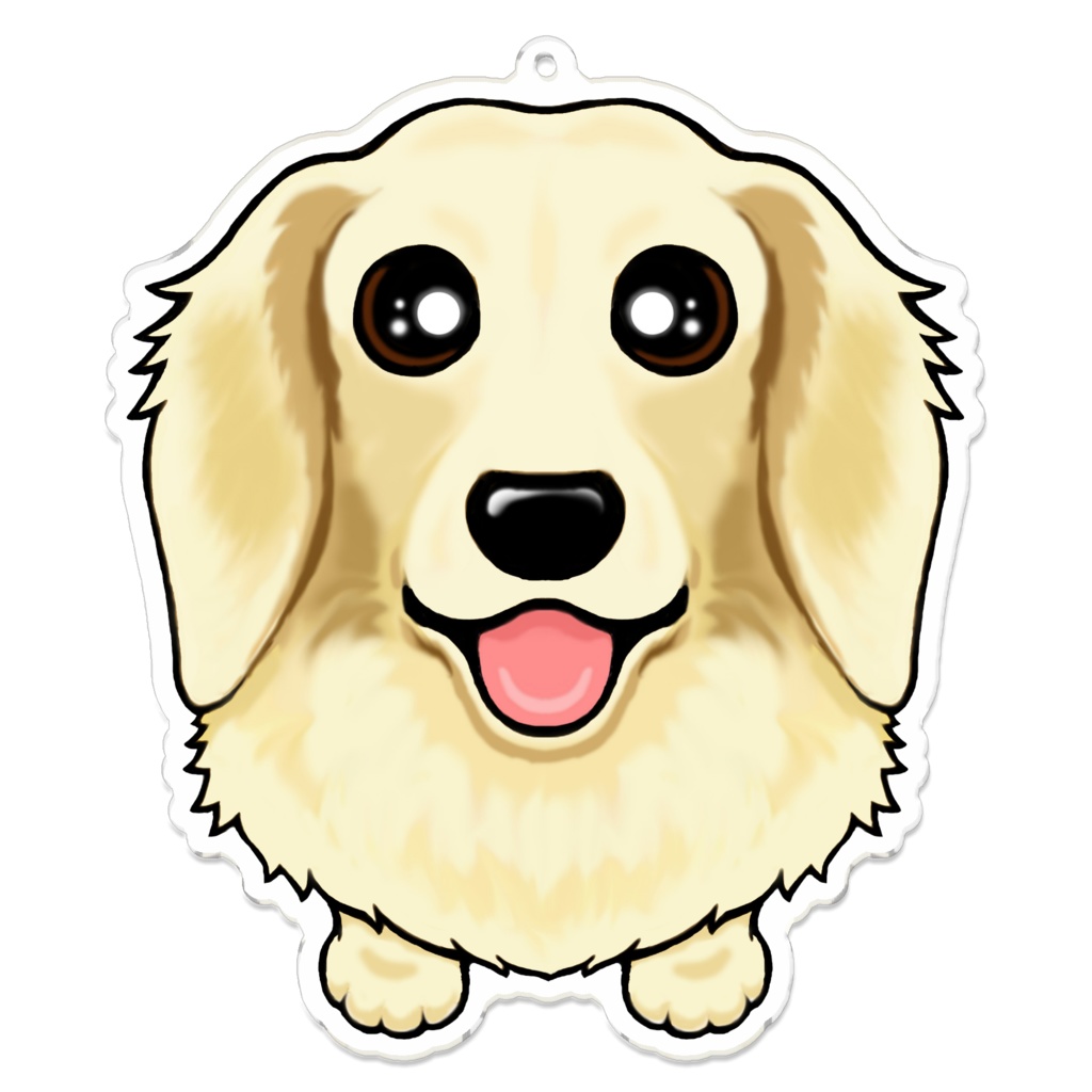 ダックスフンド(クリーム) アクリルキーホルダー【L】 ABCDOGS