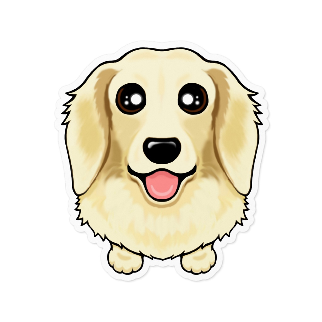 ダックスフンド（クリーム）　ステッカー　ABCDOGS