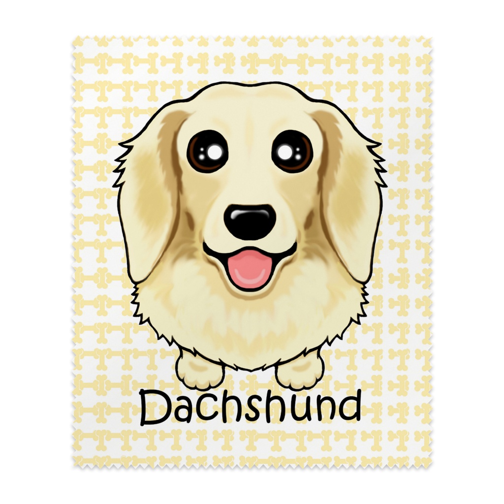 ダックスフンド（クリーム）　めがね拭き　ABCDOGS