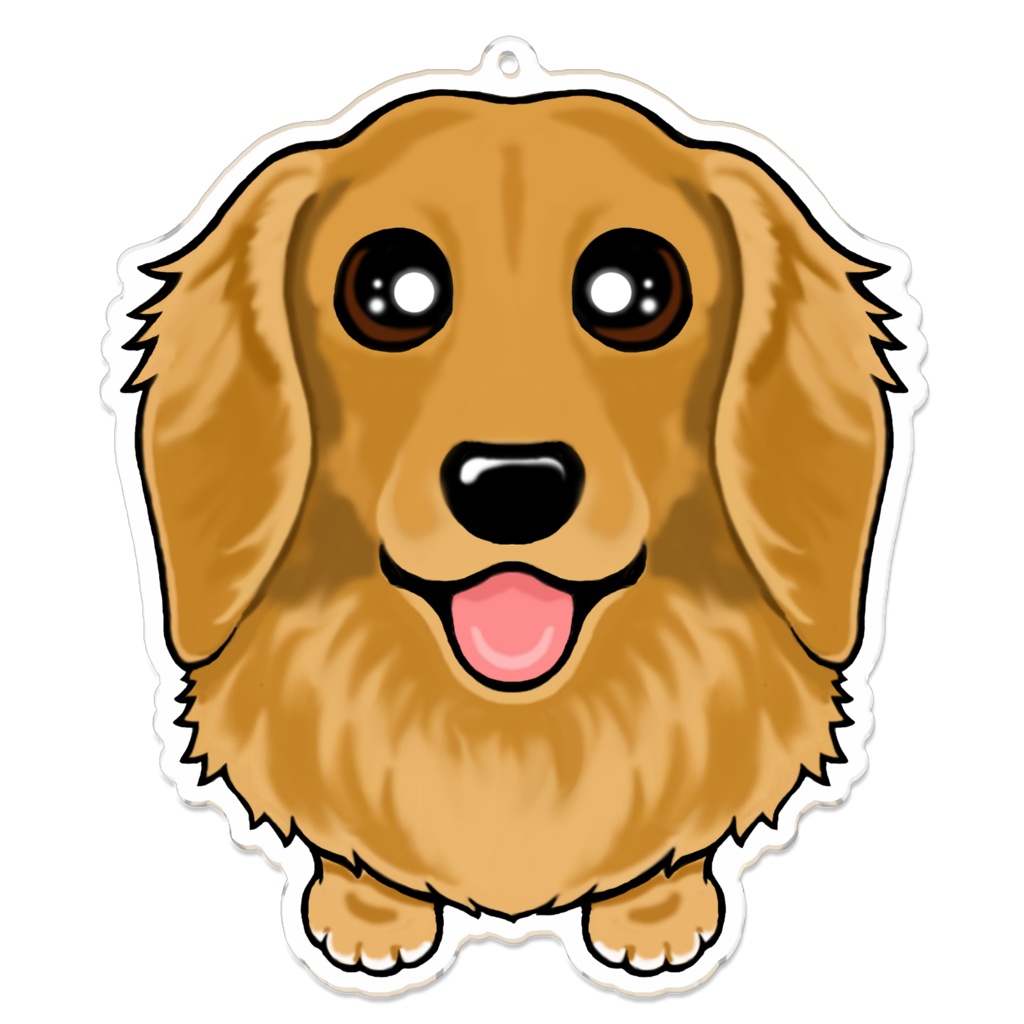 ダックスフンド（ゴールド）　アクリルキーホルダー【L】　ABCDOGS