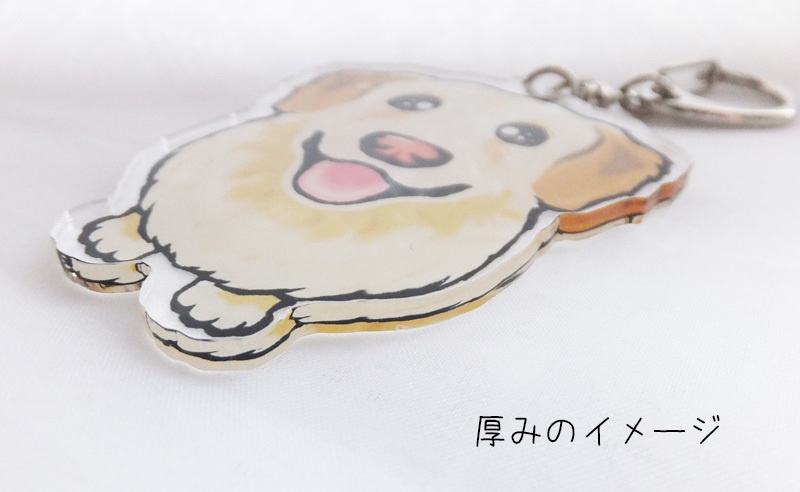 ダックスフンド(ゴールド) アクリルキーホルダー【L】 ABCDOGS