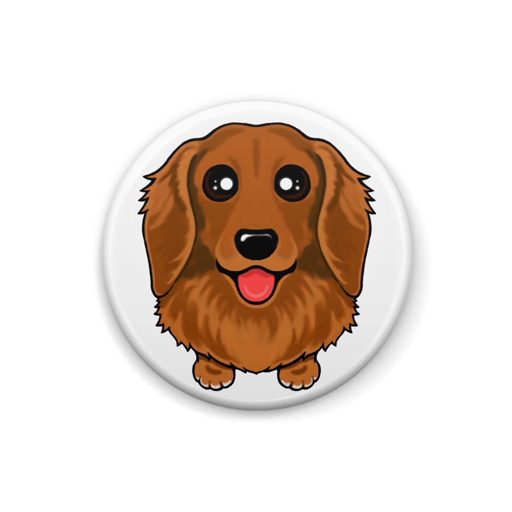 ダックスフンド(レッド) 缶バッジ【丸型25ミリ】 ABCDOGS