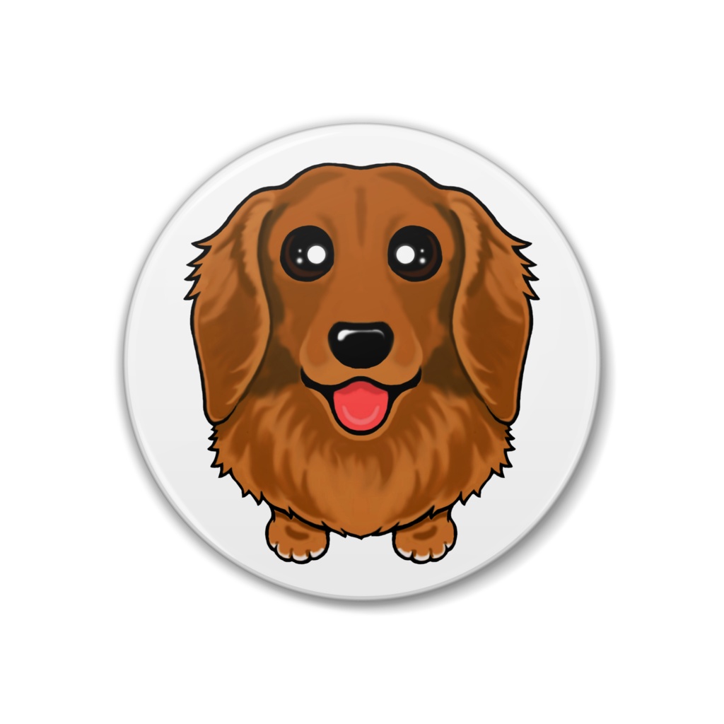 ダックスフンド(レッド) 缶バッジ【丸型38ミリ】 ABCDOGS