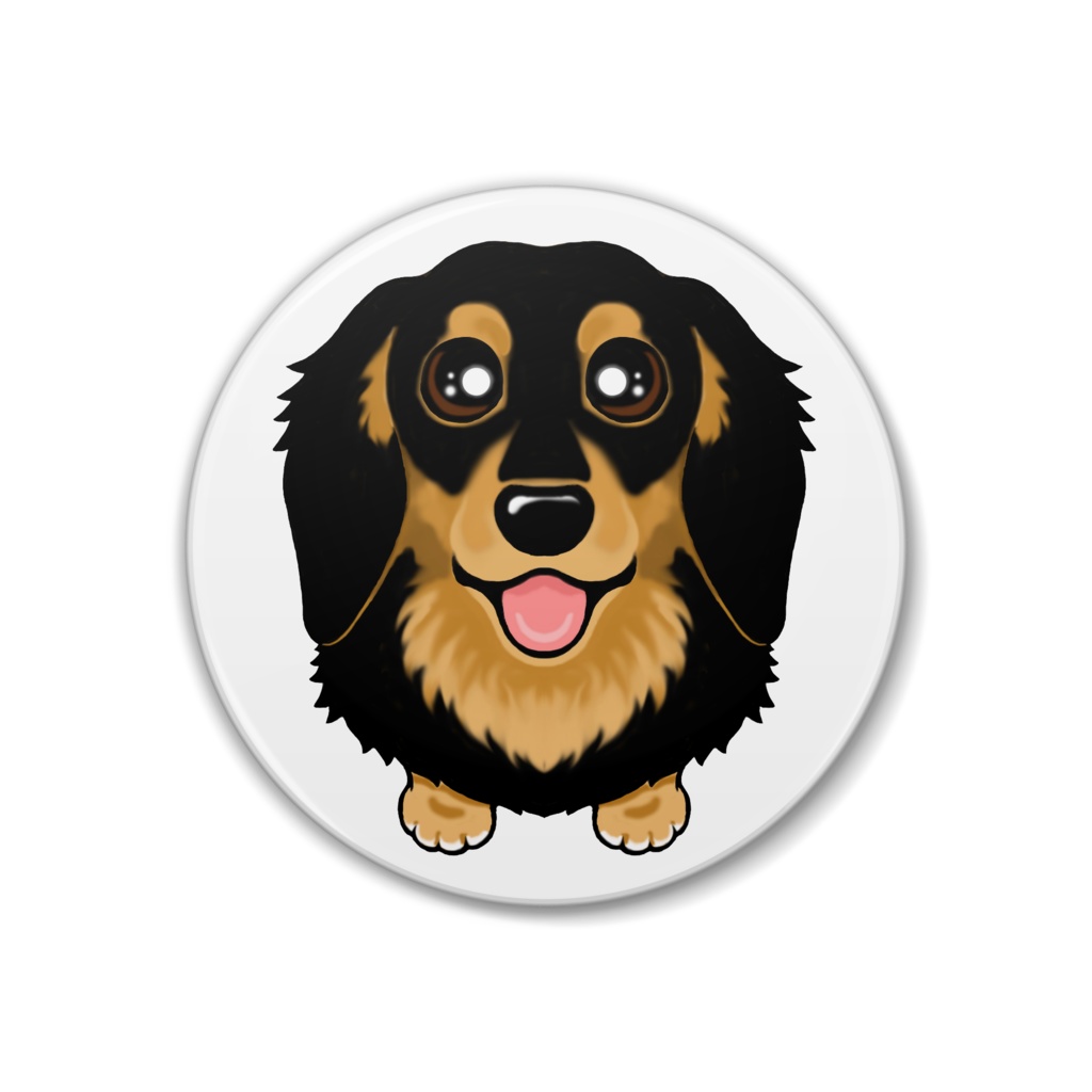 ダックスフンド(ブラックタン) 缶バッジ【丸型38ミリ】 ABCDOGS
