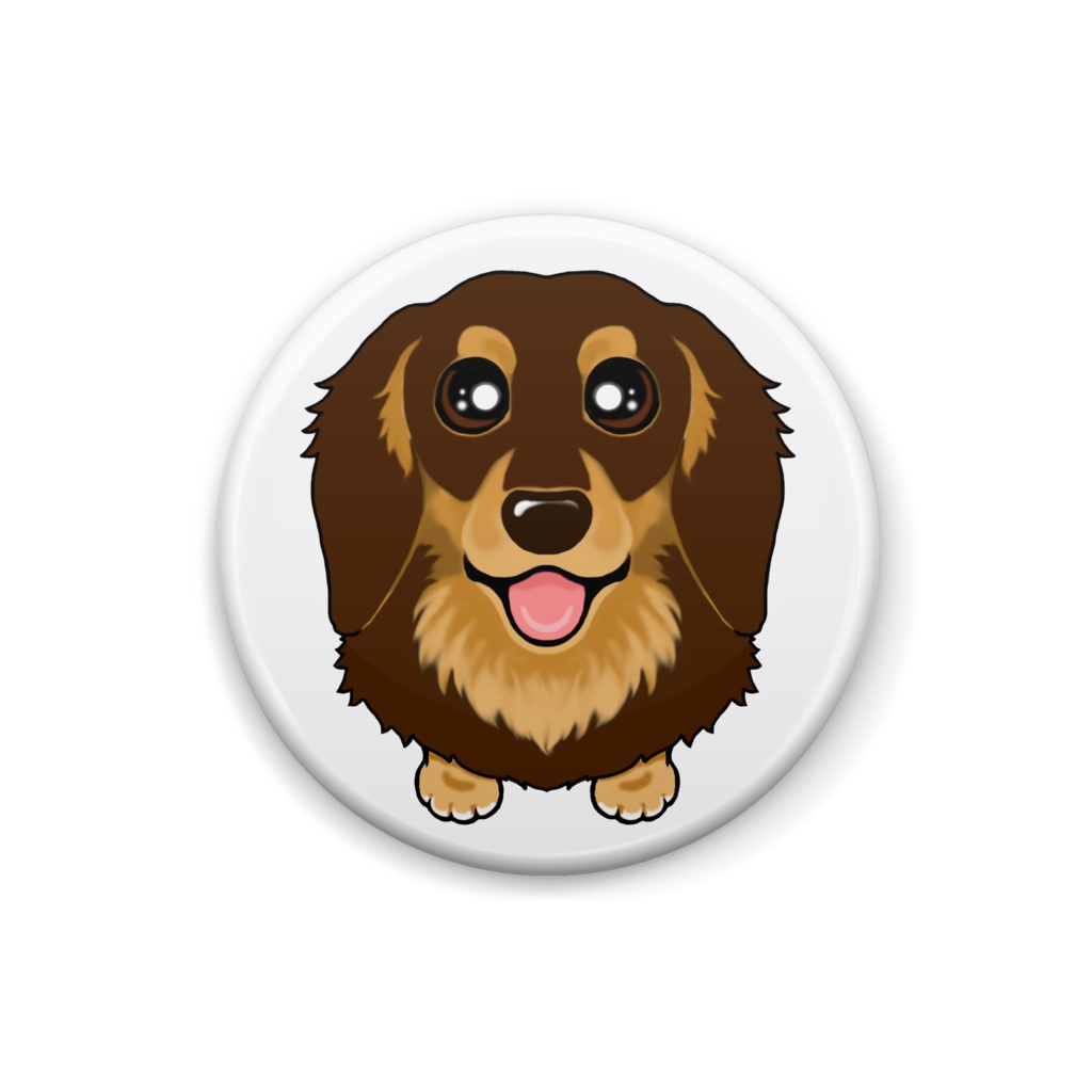 ダックスフンド(チョコタン) 缶バッジ【丸型25ミリ】 ABCDOGS