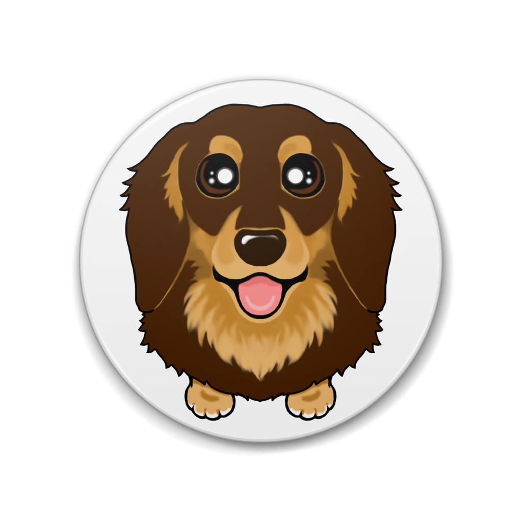 ダックスフンド(チョコタン) 缶バッジ【丸型88ミリ】 ABCDOGS
