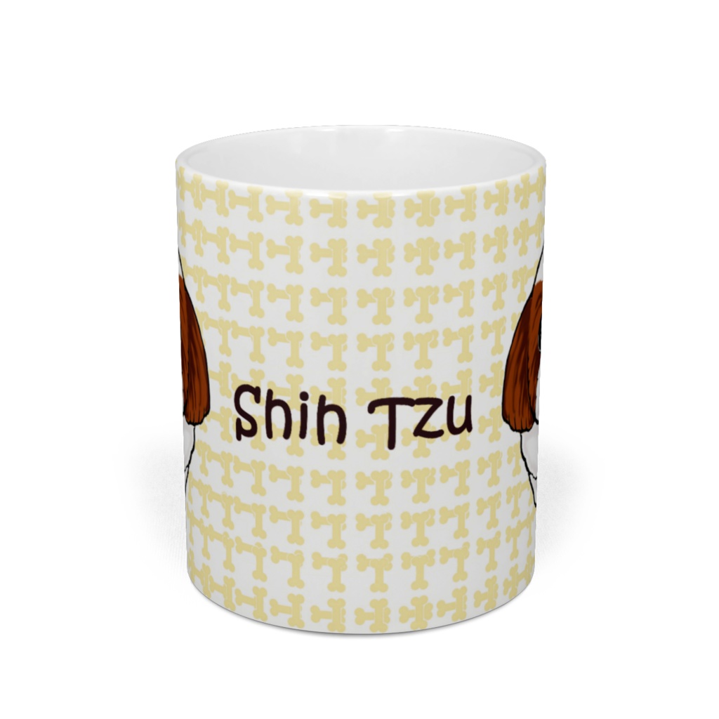 シー・ズー(まじめ顔の茶白) マグカップ ABCDOGS