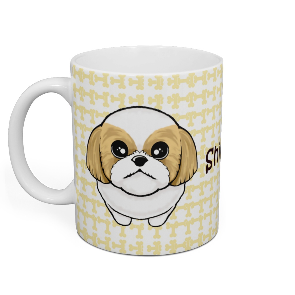 シー・ズー(まじめ顔の薄茶) マグカップ ABCDOGS