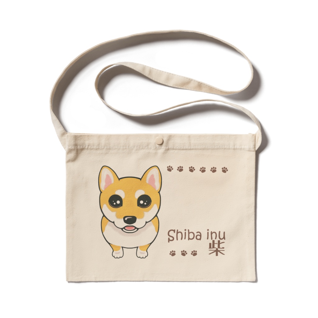 柴犬（赤柴）　サコッシュ【ナチュラル】　ABCDOGS