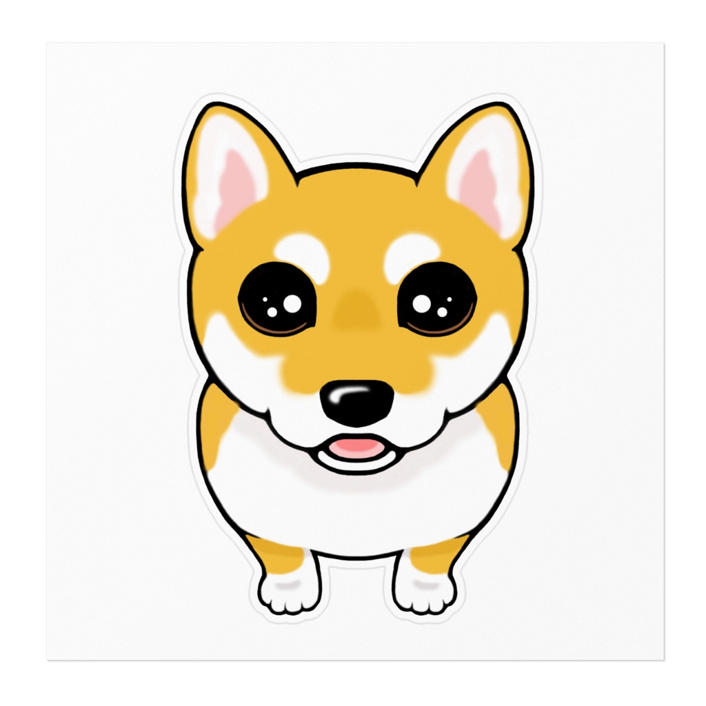柴犬(赤柴) ステッカー【10×10】【16×16】 ABCDOGS