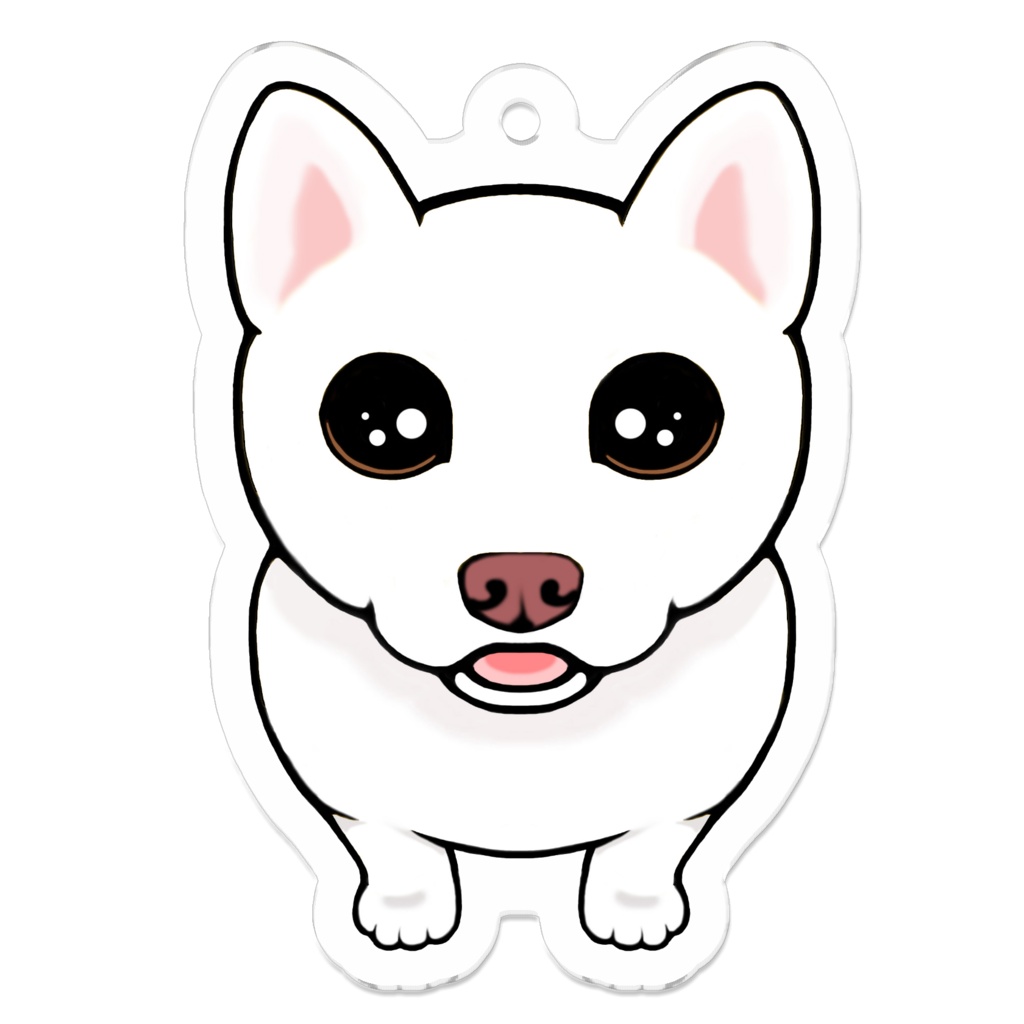 柴犬（白柴）　アクリルキーホルダー【S／M／L】　ABCDOGS