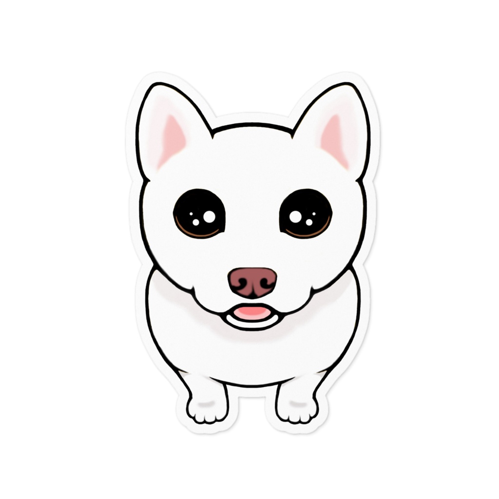 柴犬(白柴) ステッカー【10×10/16×16】 ABCDOGS