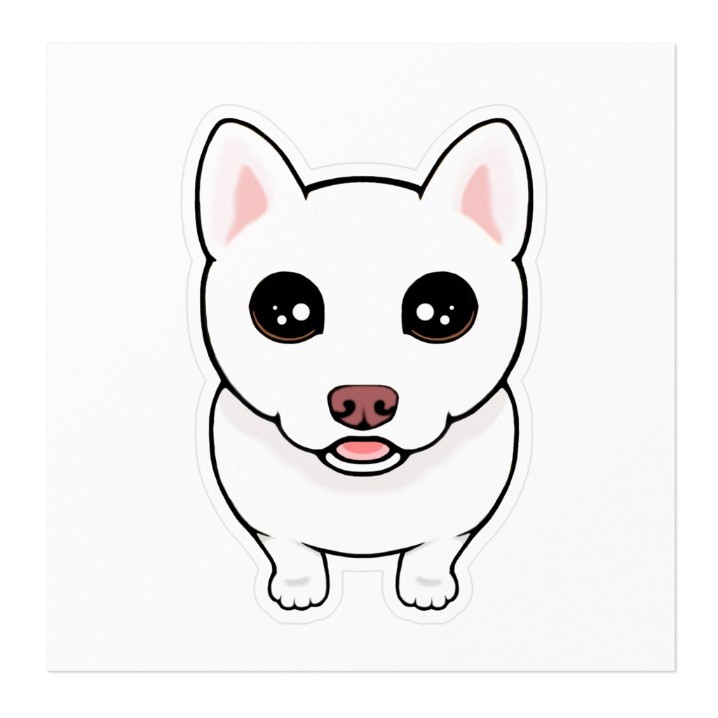 柴犬(白柴) ステッカー【10×10/16×16】 ABCDOGS