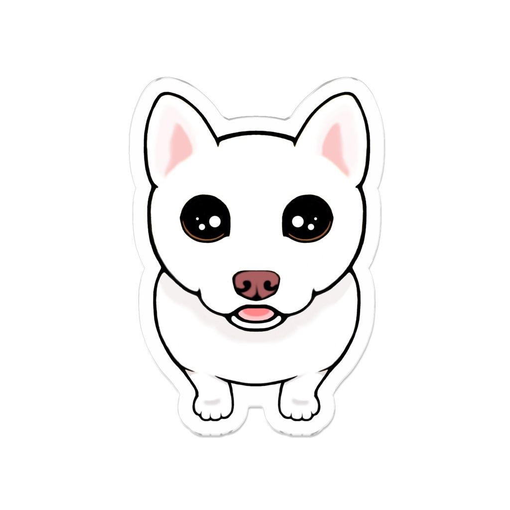 柴犬(白柴) アクリルバッジ【S/M/L】 ABCDOGS