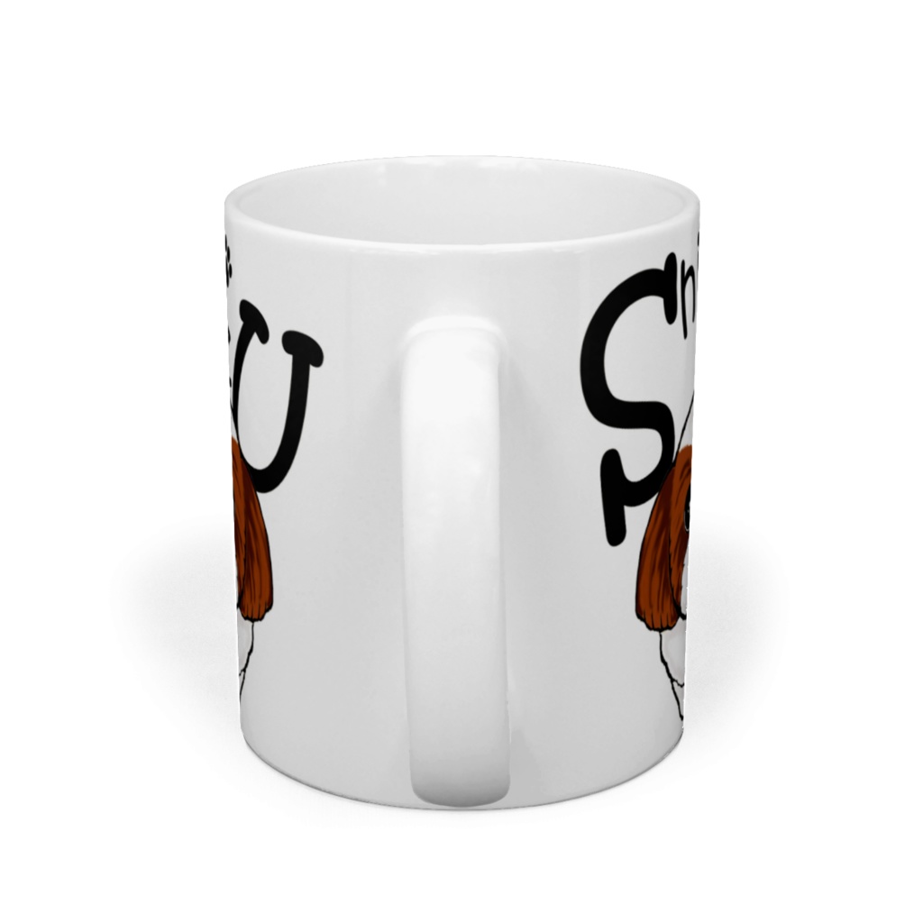 シー・ズー (白背景のまじめ顔&茶白)マグカップ ABCDOGS